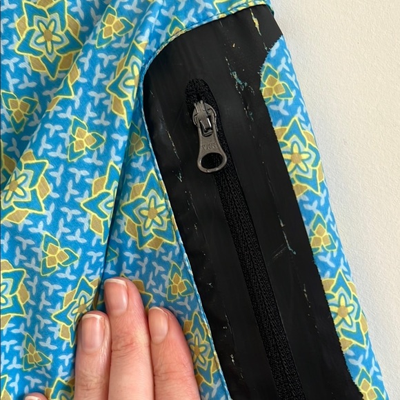 Marmot Windbreaker Jacket Blue Yellow Fleece Lined Fill Zip Medium Granola Girl - Picture 5 of 6